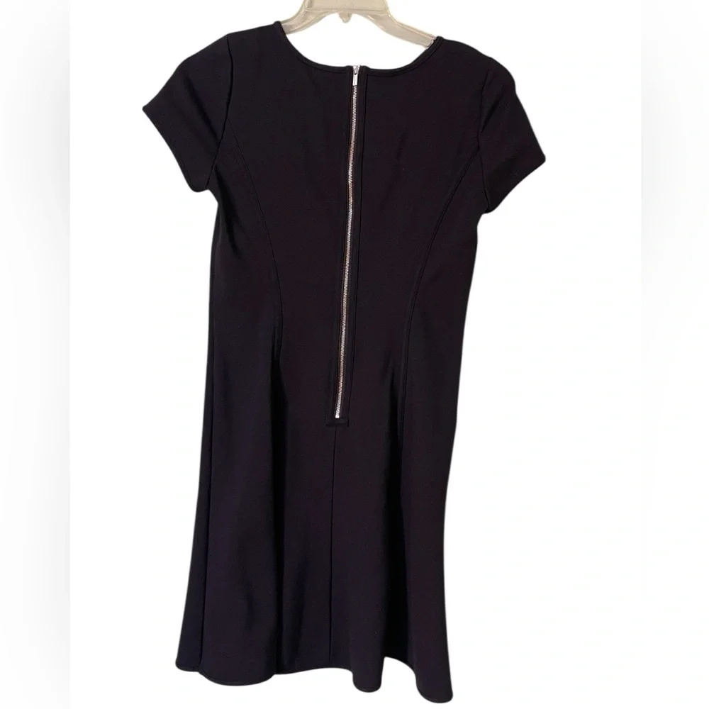 Ann Taylor little black body corp dress W/flared skirt & mesh shoulders. Size 6 - Picture 2 of 8